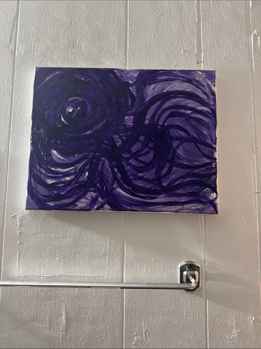 Abstract Swirl Canvas Art in Deep Purple